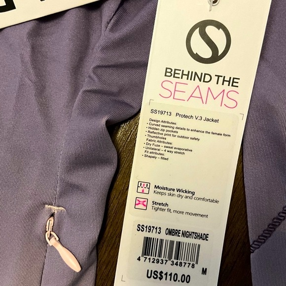 NWT Ombré Protech Athleisure Jacket Purple Workout Wear Gym - Picture 6 of 10